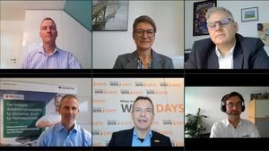 Ein Screenshot der Teilnehmer der Online-Podiumsdiskussion "Video Security: Videoanalyse und KI"