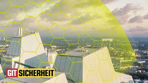 Das Bild zeigt eine Kuppel über einem Industriegebäude, welches dieses schützt. In der linken unteren Ecke ist das GIT Sicherheits-Logo zu sehen. 