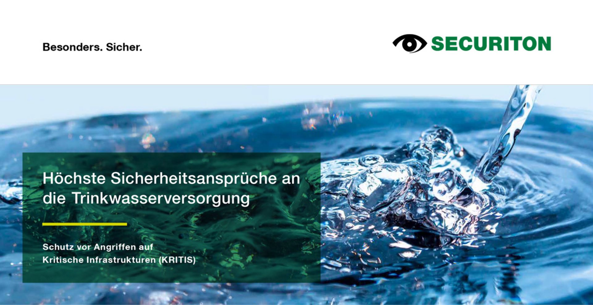 Das Titelbild des Securiton Whitepapers Trinkwasserversorgung