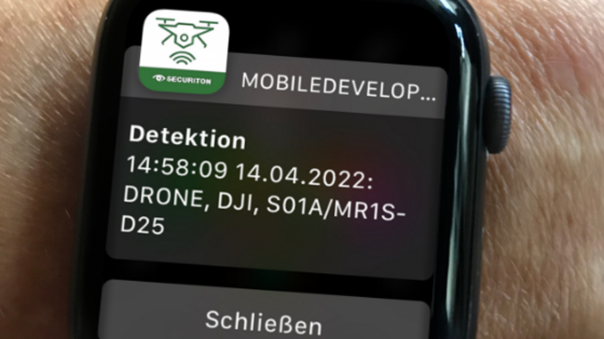 Detektionsmitteilung auf der Smartwatch