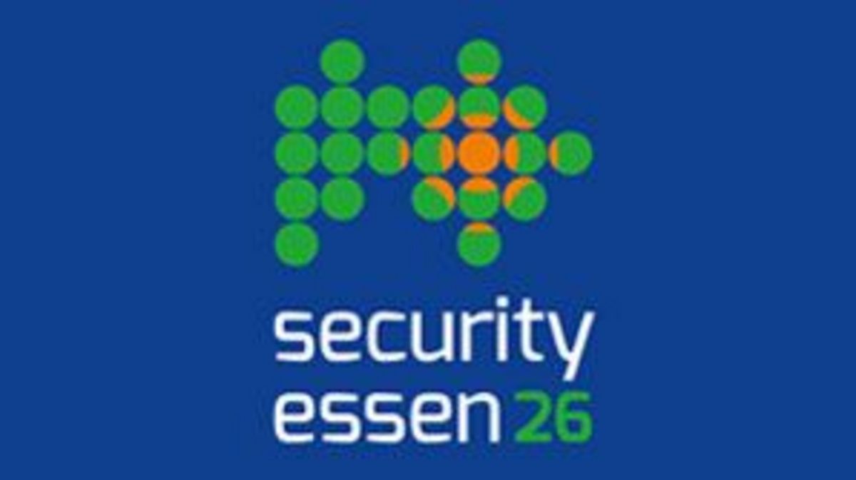 Grafik zur Security Essen 2026: Das Messe-Logo aus grünen und orangefarbenen Punkten sowie der Schriftzug "security essen 26".
