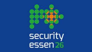 Grafik zur Security Essen 2026: Das Messe-Logo aus grünen und orangefarbenen Punkten sowie der Schriftzug "security essen 26".