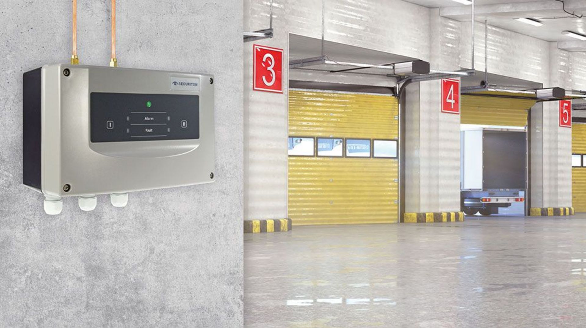 Der SecuriHeat ADW 535 ist in einer Lagerhalle im Einsatz.