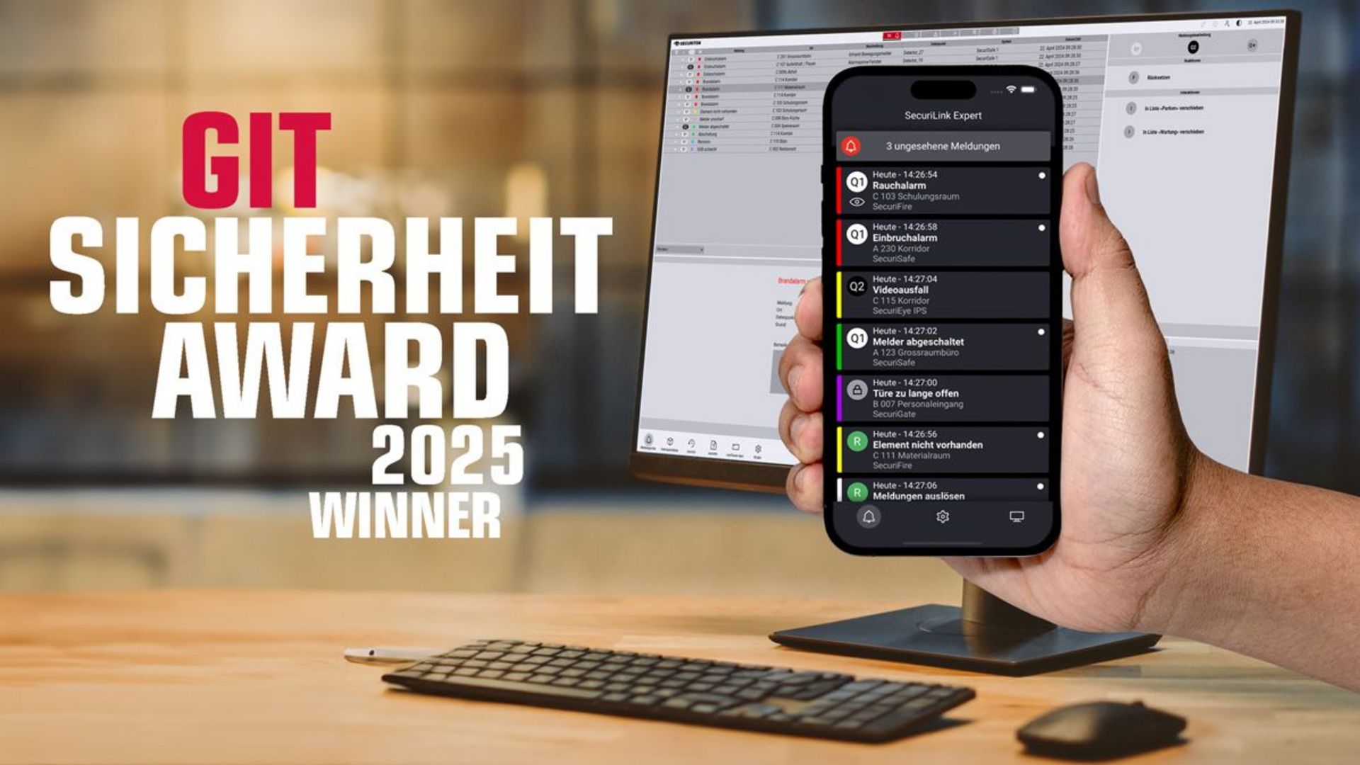 SecuriLink MobileControl auf dem Smartphone geöffnet