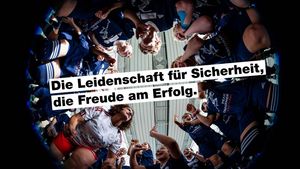 Kids Camp alle in einem Kreis mit Leidenschafts-Slogan