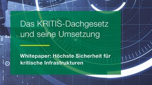 Eine Nahaufnahme des gedruckten Whitepapers, auf dem der Titel und der Untertitel des KRITIS-Dachgesetz Whitepapers zu sehen sind.