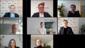 Ein Screenshot der Teilnehmer der Online-Podiumsdiskussion "Corporate Security für die Automobil-Industrie und den Maschinenbau"
