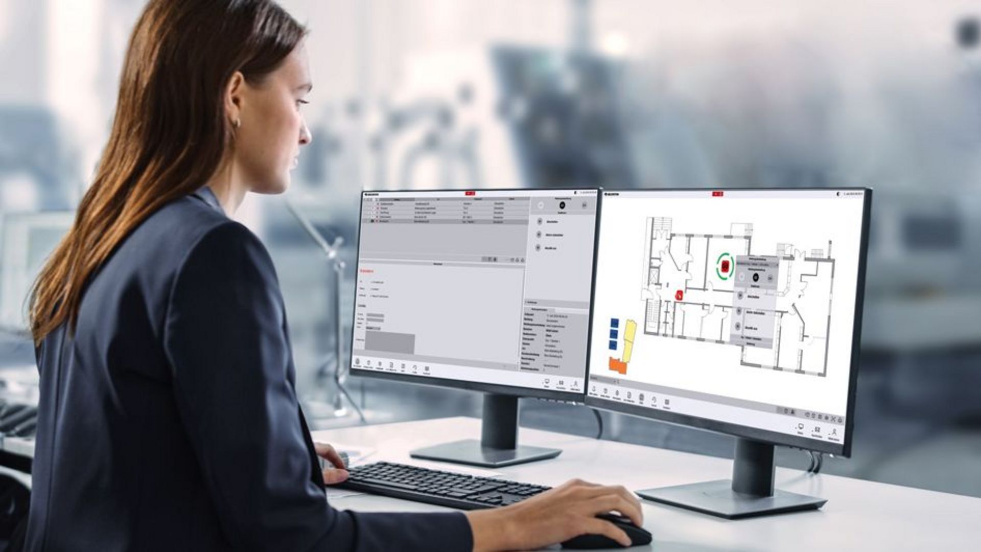 Sicherheitsmanagement – Desktopdarstellung für das Sicherheitspersonal
