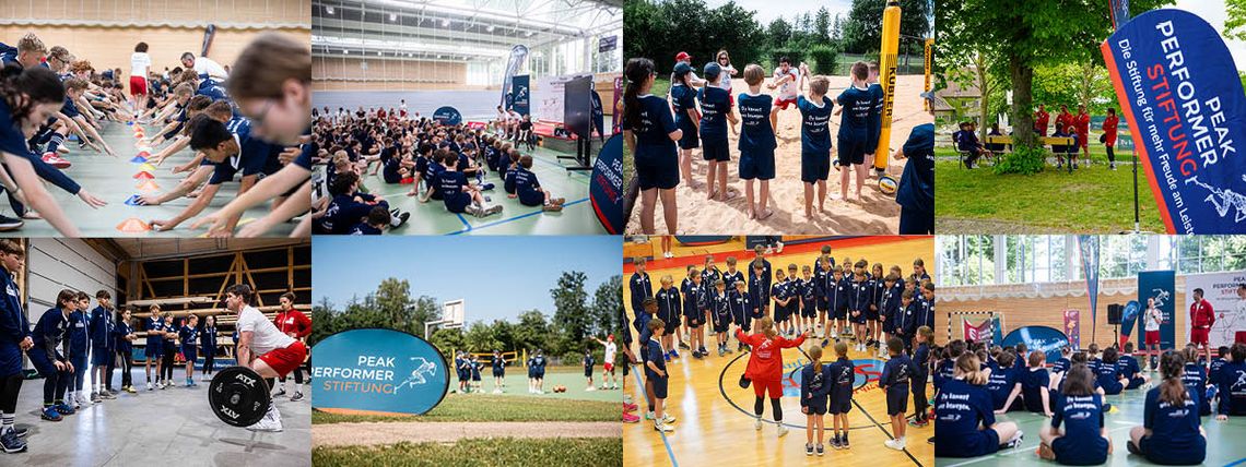 Collage mit Eindrücken zu den Kids Camps